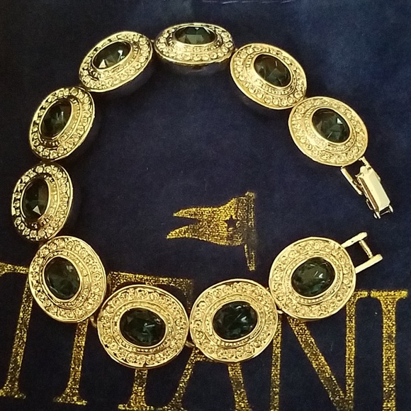 Elegant "palladium-look" bracelet with blue stones - Picture 5 of 7